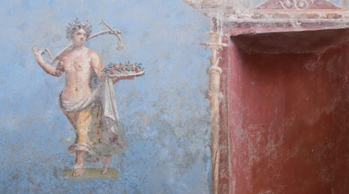 Affresco dagli scavi nell’Insula 10 della Regio IX a Pompei